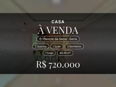 Casa com 2 Quartos à venda, 94m² no Planície da Serra, Serra