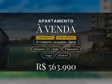 Apartamento com 3 Quartos à venda, 111m² no Conjunto Jacaraípe, Serra