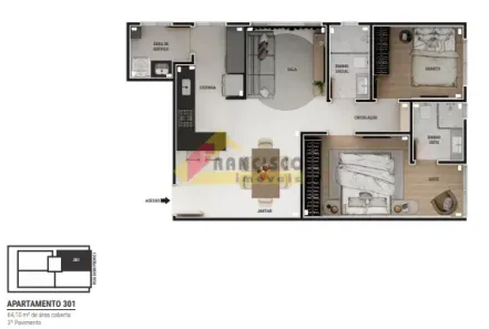 Apartamento com 2 Quartos à venda, 67m² no Vila Cruzeiro, Divinópolis
