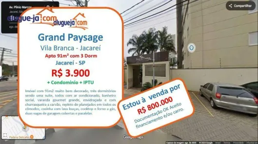 Apartamento com 3 Quartos à venda, 91m² no Loteamento Villa Branca, Jacareí