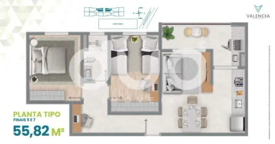 Apartamento com 2 Quartos à venda, 56m² no Morumbi, Piracicaba