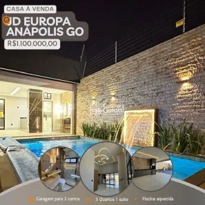 Casa com 3 Quartos à venda, 165m² no Jardim Europa I e II, Anápolis