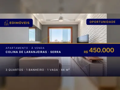 Apartamento com 3 Quartos à venda, 66m² no Colina de Laranjeiras, Serra
