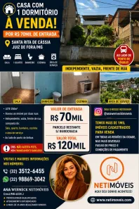 Casa com 1 Quarto à venda, 60m² no Santa Rita de Cássia, Juiz de Fora