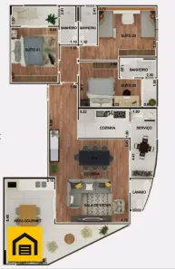 Apartamento com 3 Quartos à venda, 142m² no Vila Assis Brasil, Mauá