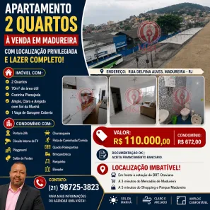 Apartamento com 2 Quartos à venda, 70m² no Madureira, Rio de Janeiro