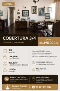 Cobertura com 3 Quartos à venda, 223m² no Barris, Salvador