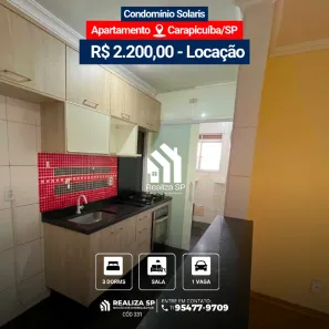 Apartamento com 3 Quartos para alugar, 66m² no Vila da Oportunidade, Carapicuíba