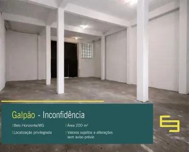 Galpão/Depósito/Armazém para alugar, 200m² no Inconfidência, Belo Horizonte