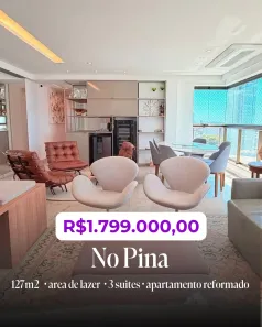 Apartamento com 3 Quartos à venda, 127m² no Pina, Recife