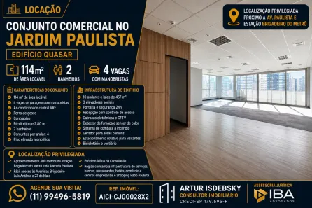 Sala Comercial para alugar, 114m² no Jardim Paulista, São Paulo
