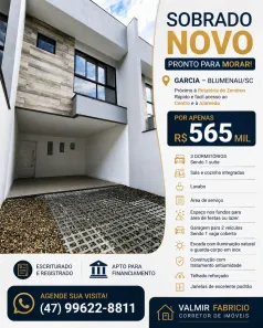Sobrado com 3 Quartos à venda, 101m² no Garcia, Blumenau