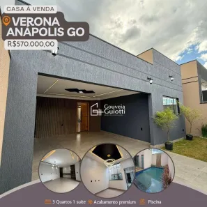 Casa com 3 Quartos à venda, 130m² no Loteamento Residencial Verona, Anápolis