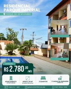 Apartamento com 2 Quartos para alugar, 84m² no Parque 10 de Novembro, Manaus