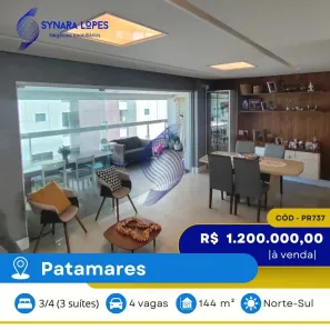 Apartamento com 3 Quartos à venda, 144m² no Patamares, Salvador