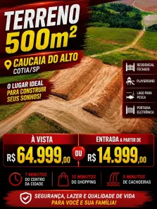 Lote/Terreno à venda, 500m² no Centro (Caucaia do Alto), Cotia