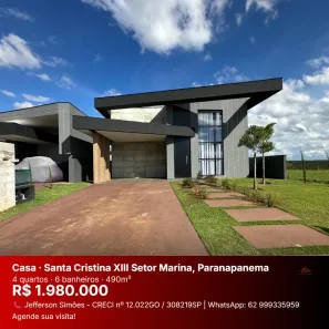 Casa com 4 Quartos à venda, 216m² no Terras de Santa Cristina XIII Setor Marina, Paranapanema