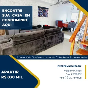 Casa de Condomínio com 3 Quartos à venda, 10m² no Centro, Ribeirão Pires