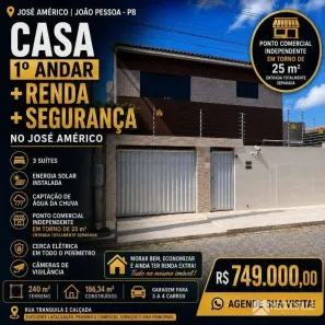 Casa com 3 Quartos à venda, 187m² no José Américo de Almeida, João Pessoa