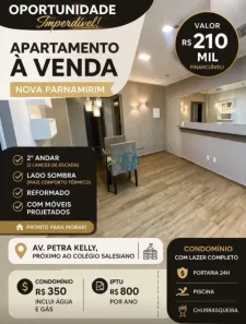 Apartamento com 2 Quartos à venda, 56m² no Nova Parnamirim, Parnamirim