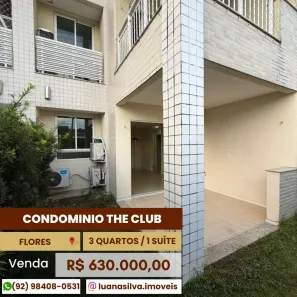 Apartamento com 3 Quartos à venda, 84m² no Flores, Manaus