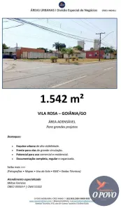 Lote/Terreno à venda, 1542m² no Vila Rosa, Goiânia