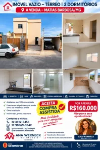 Casa com 2 Quartos à venda, 70m² no Centro, Matias Barbosa