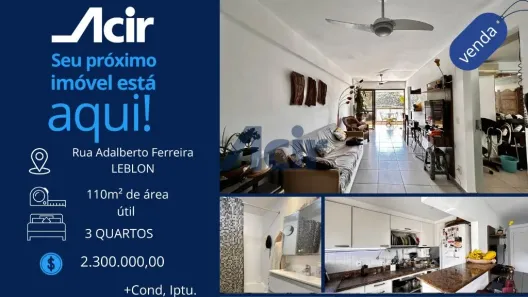 Apartamento com 3 Quartos à venda, 109m² no Leblon, Rio de Janeiro