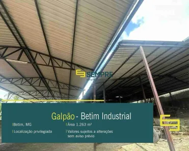 Galpão/Depósito/Armazém para alugar, 1263m² no Betim Industrial, Betim