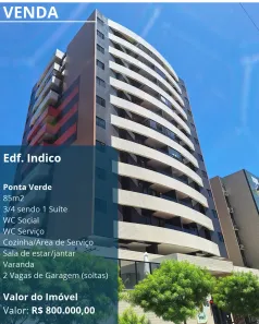 Apartamento com 3 Quartos à venda, 86m² no Jatiúca, Maceió