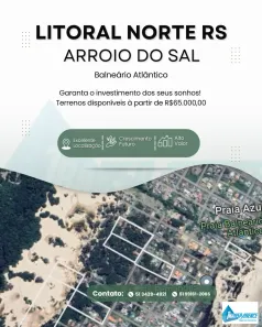 Lote/Terreno à venda, 300m² no Balneário Atlântico, Arroio do Sal