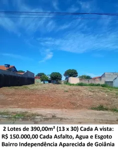Lote/Terreno à venda, 390m² no Independência - 2º Complemento, Aparecida de Goiânia