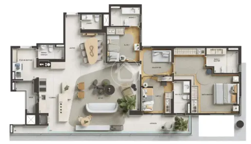 Apartamento com 3 Quartos à venda, 173m² no Coophafé, Campo Grande