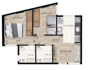 Apartamento com 2 Quartos à venda, 40m² no Vila Gustavo, São Paulo