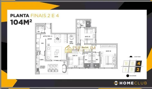 Apartamento com 3 Quartos à venda, 105m² no Urbanova, São José dos Campos