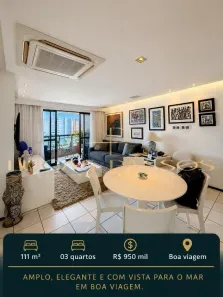 Apartamento com 3 Quartos à venda, 111m² no Boa Viagem, Recife