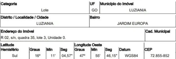 Lote/Terreno à venda, 300m² no Jardim Europa, Luziânia