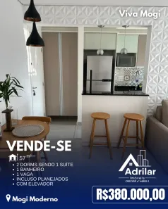 Apartamento com 2 Quartos à venda, 57m² no Mogi Moderno, Mogi das Cruzes