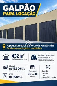 Galpão/Depósito/Armazém para alugar, 432m² no Jardim Imperial, Atibaia