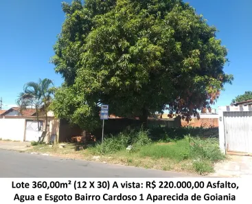 Lote/Terreno à venda, 360m² no Cardoso Continuação, Aparecida de Goiânia