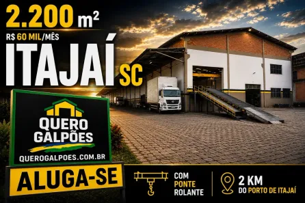 Galpão/Depósito/Armazém para alugar, 2200m² no Cordeiros, Itajaí