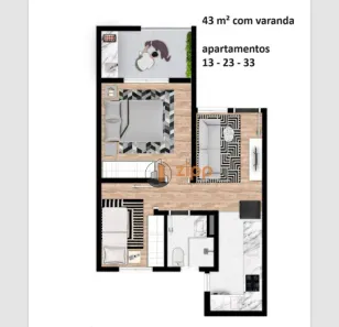 Apartamento com 2 Quartos à venda, 43m² no Vila Dom Pedro II, São Paulo