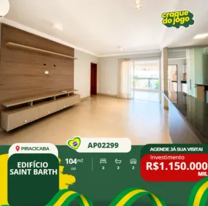 Apartamento com 3 Quartos à venda, 104m² no Cidade Alta, Piracicaba
