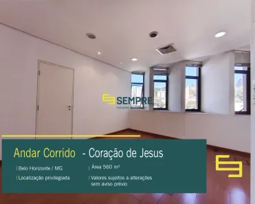 Sala Comercial para alugar, 560m² no Coração de Jesus, Belo Horizonte