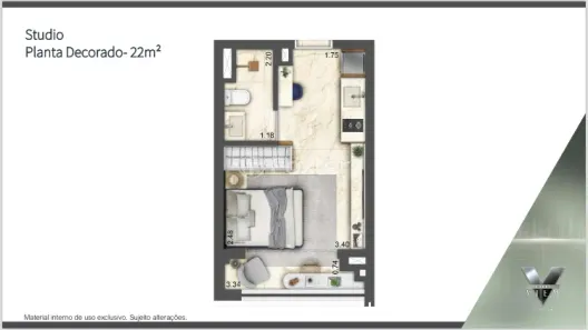 Kitnet com 1 Quarto à venda, 24m² no Butantã, São Paulo