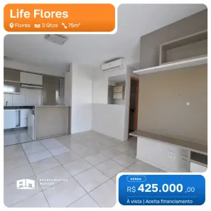 Apartamento com 3 Quartos à venda, 75m² no Flores, Manaus