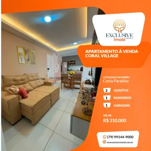 Apartamento com 2 Quartos à venda, 60m² no Costa Paradiso, Barra dos Coqueiros