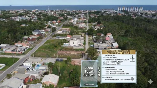 Lote/Terreno à venda, 975m² no Balneário Solymar, Matinhos