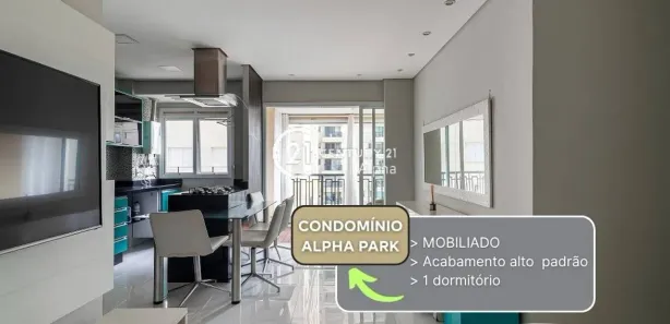 Apartamento com 1 Quarto para alugar, 50m² no Sítio Tamboré Alphaville, Barueri