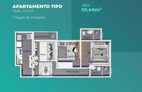 Apartamento com 2 Quartos à venda, 56m² no Santa Mônica, Belo Horizonte